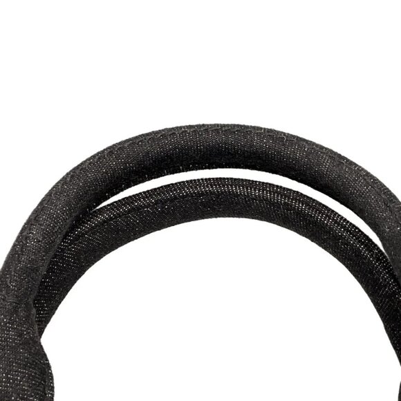 Auth PRADA Canapa BN2439 Black Denim Tote Bag - Picture 7 of 15